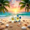 Hawaiianische Frangipani-Plumeria-Schaumkopf-Blume, Party, Strand, Haarschmuck, 2 Stück (weiß + violett)