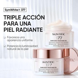 SKINTIFIC 377 Gel Hidratante facial para Manchas Oscuras con Glutatión 100g, Ácido Tranexámico, 5X Ceramida, Textura Ligera, Aclara Hiperpigmentación