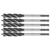 5Pcs Woodworking Drill Bit Metal Hole Saw Auger Bit 4‑Fulte