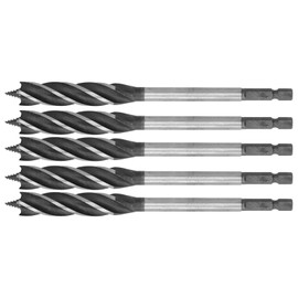 5Pcs Woodworking Drill Bit Metal Hole Saw Auger Bit 4‑Fulte 4‑Slot Hex Shank Cutter Tool 14mm