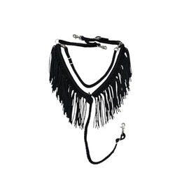 fringe breast collar paracord horse tack black