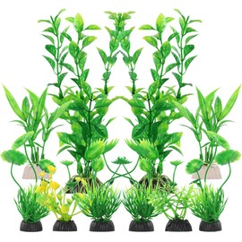 AOOTE Decorazioni per Acquario,10 Pezzi Decorazione Piante per Acquario,Pianta Decorazione in plastica,Plastica Piante per Acquario,Accessori per Acquario per Acquari e Vasche di Pesci