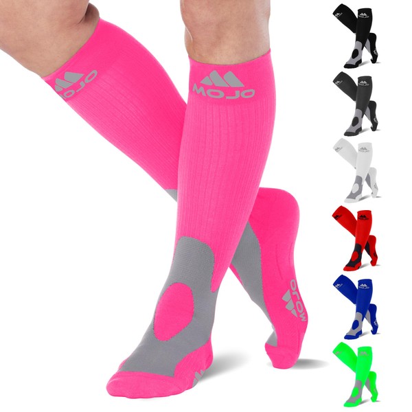 Mojo Compression Socks 20-30mmHg - Plus Size Wide Calf Support Stockings for Post-Thrombotic Syndrome and Chronic Venous Insufficiency - 1 Pair