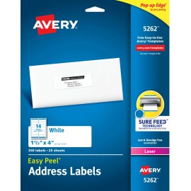 Avery 5262 Easy Peel Address Label, White, 2 Packs of 350 (5262 / MDSB-P1-2)