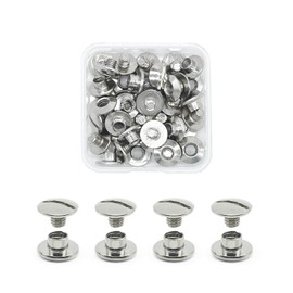 JINTANG 20 Sets Chicago Book Screws, M5 x 3.5 mm Binding Screws Kit Screw Metal Accessories Nails Rivets Chicago Button for DIY Leather Decoration, Bookbinding, Bookbinding (Silver)