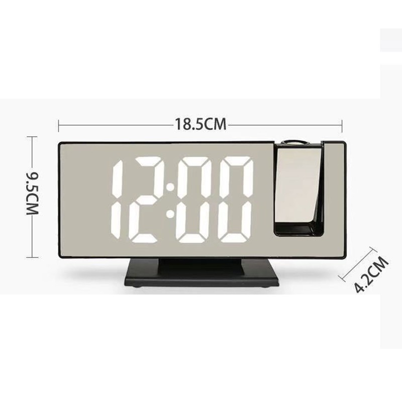 Projection Alarm Clock Large Screen ABS Mirror Surface LED Based