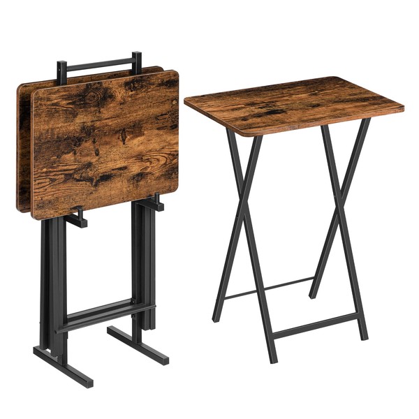 HOOBRO Folding TV Tray Table, TV Trays for Eating Set