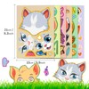 Cute Cat Face Swap Sticker Cute Cat Make-A-Face Sticker Puzzle
