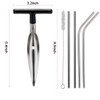 2 Pack Coconut Opener Tool Set with 4 Reusable Straws