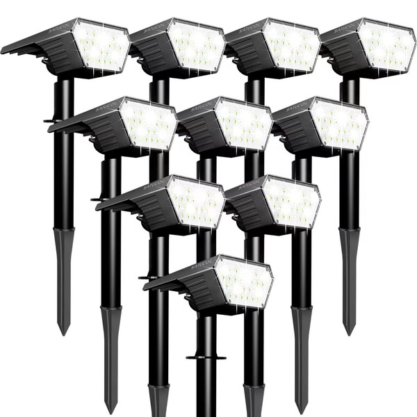 Satucol Solar Spot Lights Outdoor 10 Pack，Auto On/Off Solar Lights