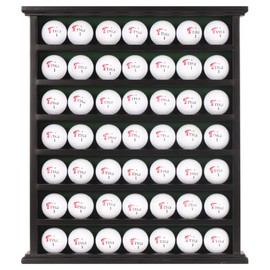 DisplayGifts Golf Gift 49-Golf Ball Display Case Cabinet Rack, No Door Open Rack Black Finish Frame