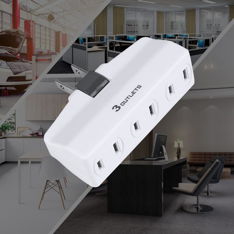 180 Degree Swivel Wall Adapter, 2-Prong Electrical Outlet Splitter, Multiple