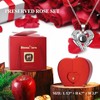 Preserved Red Real Rose with Heart Necklace Eternal Flowers Rose