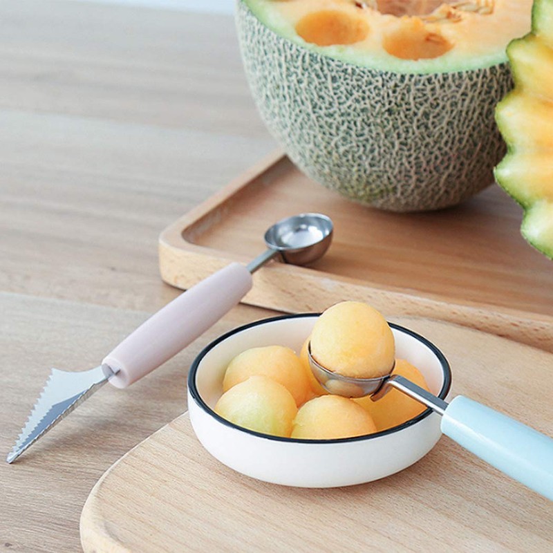 Hoshen 4-Piece Stainless Steel Fruit Excavator, Watermelon Digger, Fruit Ball