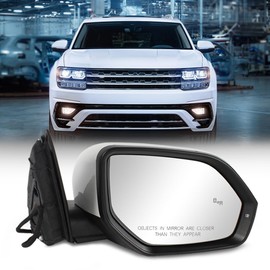 CHELANGHU 6+2 Pins Side | Reverse Mirror Assembly Fit for Volkswagen Teramont Atlas 2018 2019 2020 2021 2022 2023 2024, Replace for 3CN857508 (White, Right Passenger Side)