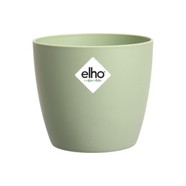 elho Brussels Round 14 - Flower Pot for Indoor - 100% Recycled Plastic - Ø 13.5 x H 12.6 cm - Green/Sorbet Green