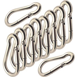 Spring Snap Hook 316 Marine Stainless Steel Climbing Locking Carabiner Clip for Home Camping Fishing Hiking Traveling (M6x60mm -10pcs)