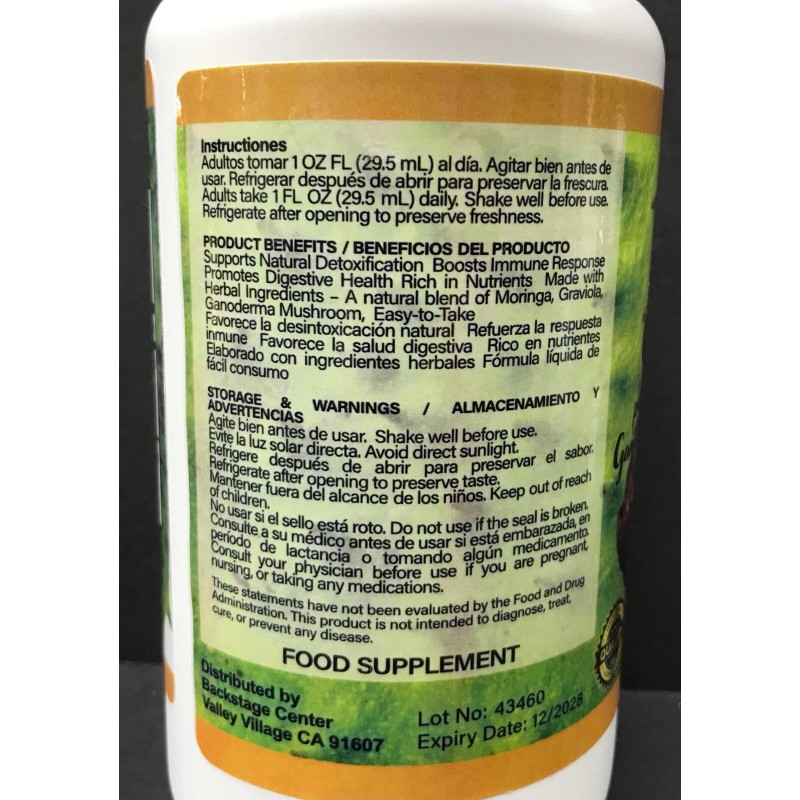 Good Health Buena Salud Moringa and Guanabana Liquid Dietary Supplement
