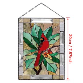 Stained Painted Window Hangings Decorative Panel, Hummingbird Stained Window Pendant, Stained Acrylic Window Hanging, 20cm Stained Window Panel with Chain Handmade Patained Suncatcher for Window(#1)