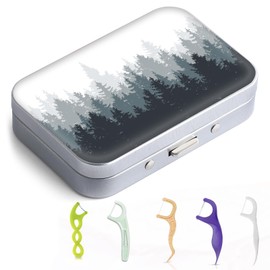 Gerkia Dental Floss Portable Case, Easy to Store Floss Picks of Various Sizes, Portable Dental Floss Dispenser is Perfect for Travelling, Hotels, Dinners, Appointments.Ink Tree
