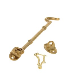 MroMax 6" Cabin Hooks Eye Latch Door Gate Swivel Window Brass Hook with Mounting Screws Golden 3pcs