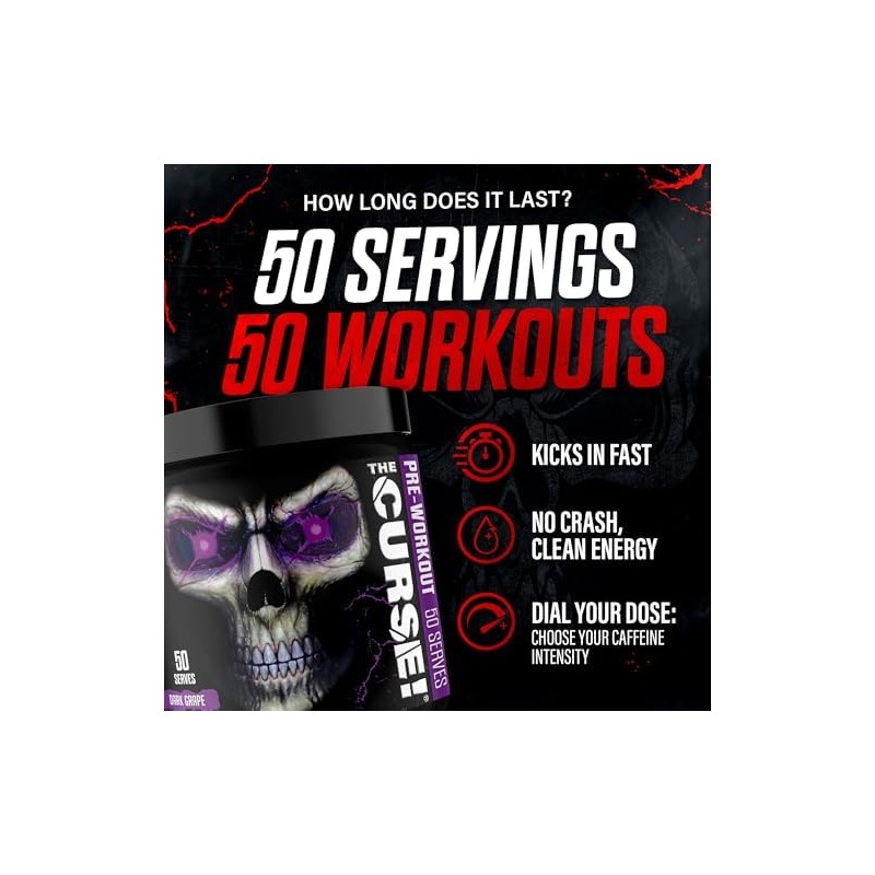 JNX SPORTS The Curse Pre Workout Powder for Men Women,