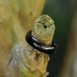 Greenpod 6mm Tungsten Carbide Rings for Men Women Dome Polished Classic Black Wedding Band Size 8