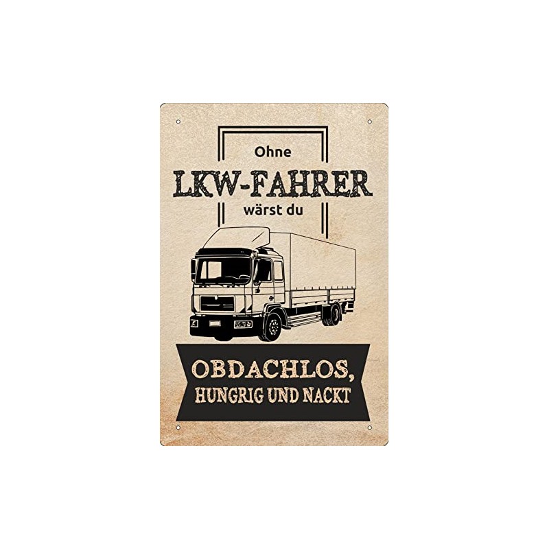 Decorative Tin Sign 20 x 30 cm Without Truck Driver