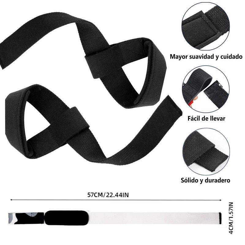 Correas Acolchonadas de Levantamiento de Pesas, Straps para Gym para