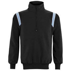ADAMS USA Umpire Long Sleeve Pullover Jacket, Black/Powder Blue, X-Large