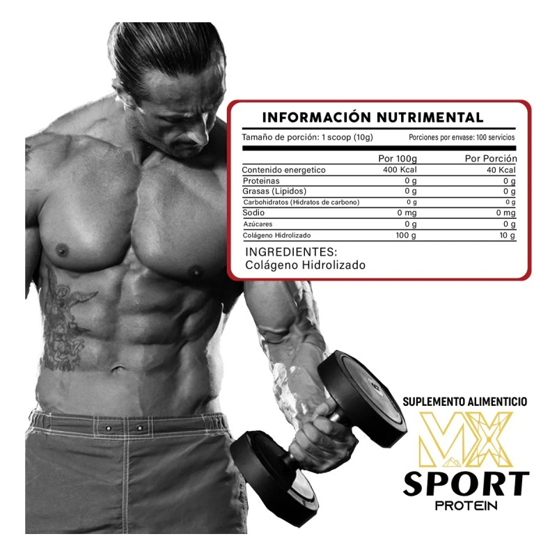 Colágeno Hidrolizado Polvo Mx Sport 1kg Varios Sabores Sandía