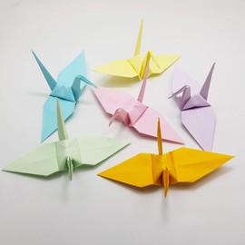 50 Origami Paper Cranes Mixed color Sweet color Large 6 inches Bird Origami Crane 15 cm 6 inches for Japanese Wedding gift