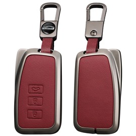 TECART Smart Key Cover Key Protection Key Case Fits Lexus is ES GX NX RX LX LC LS RC UX US GS UX200 ES200 LS350 ES300h LX570 RX350 Metal Key Fob Cover 3 Buttons Red