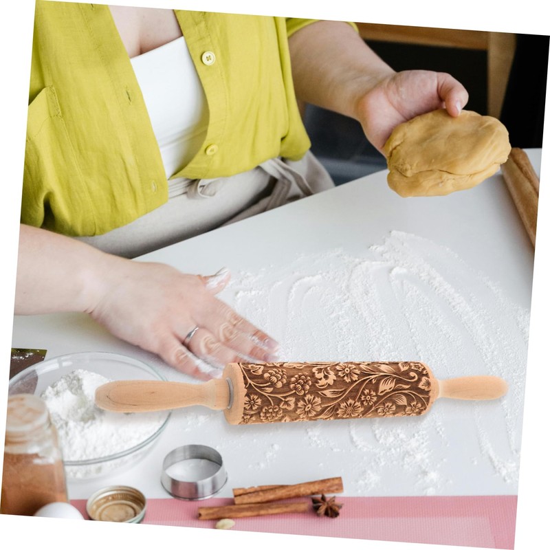 Gatuida Flower Rolling Pin for Wedding Holiday Christmas Mother's Day
