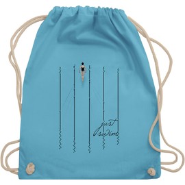 Shirtracer - Gym Bag Backpack - Just Swim, 1 Light Blue