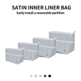 SDANG Purse Organizer Insert with Zipper – Pink Handbag & Tote Bag Organizer | Bag-in-Bag Insert with Pockets for Purses, Totes & Travel (Blue, Large)