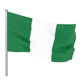 3x5 Ft (90 X 150cm) Nigeria Flag Large Flag Of Nigeria With 2 Brass Grommets Nigerian National Flag For Party Festival Procession Celebration Sport Activities Garden Home Indoor Outdoor Decoration