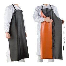 ETBOL Chemical Resistant Vinyl Apron - Black Plus Size Unisex PVC Aprons for Dishwashing,Dog Grooming,Fish Cleaning,Lab Work(5 Pack)