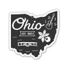 Squiddy Ohio State Shape Vintage Retro Style - Vinyl Sticker Decal for Phone, Laptop, Water Bottle (3" Wide)