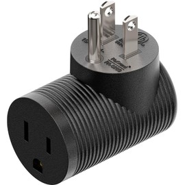 Nema 5-15R to 5-15P Right Angle Power Adaptor, Right Angled USA 3-Prong Male-Female Adapter,90 Degree Angled USA Male Female Power Adapter PA-0209