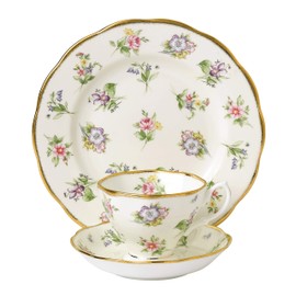 Royal Albert 100 Year Anniversary 1920 Teacup, Saucer & 8" Plate, 8", SPRING MEADOW