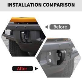 RT-TCZ Tow Hook Covers - Bumper Tow Hook Rubber Protector Exterior Accessories for Ford Bronco 2021-2025 (Style A, Black)