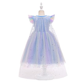 Dressy Daisy Disfraz Vestido de Tul Cumpleaños de Princesa Unicornio con Capa para Niñas Pequeñas Talla 3-4 años, Azul