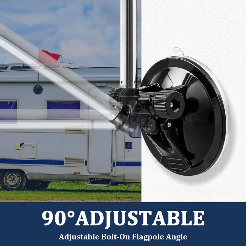 2 Pack Car Flag Pole with Suction Cup Mount, 18-62.4''