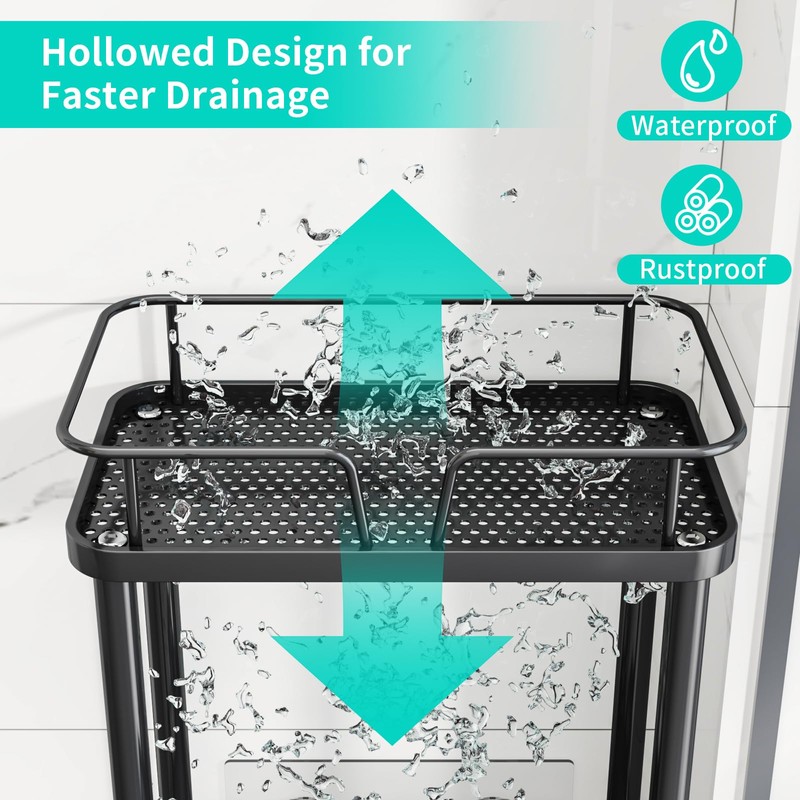 HapiRm Standing Corner Shower Caddy - 3 Tier Corner Shower