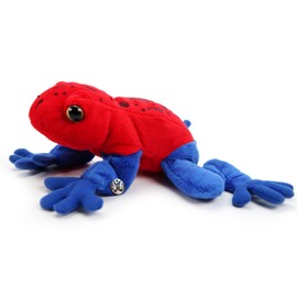 Frog Cuddly Toy Strawberry Frog Poison Arrow Frog Amphibian Plush Toy Blue Jeans – Cuddly Toys *biz