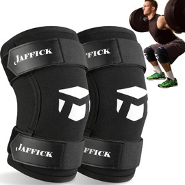 Jaffick 7mm Neoprene Knee Sleeves Support (1 Pair) & Compression Wraps - Lifting Sleeve for The Best Squats Weightlifting, Powerlifting Squats, Fitness for Men & Women