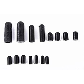 JEGS Hypalon Vacuum Cap Kit | 16 Pieces | Includes (2) 3/8", (4) 3/16", (4) 1/4", (2) 5/16", And (4) 1/8"