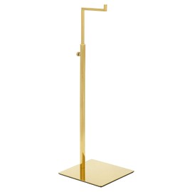 QWORK Adjustable Display Stand for Fashion Accessories and Jewelry, Polished Titanium Gold Stainless Steel, Multifunctional with EVA Stability Base, 2 Pcs