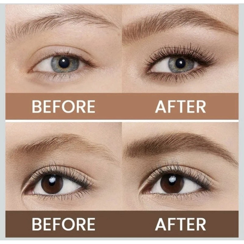 Suake 2Pcs Medium Dark Brown Microblading Eyebrow Pen Waterproof, #01